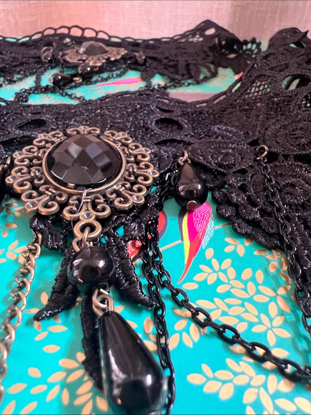 Black Victorian Lace Choker and Bracelet Set🧙🏼♀️ - Picture 1 of 10